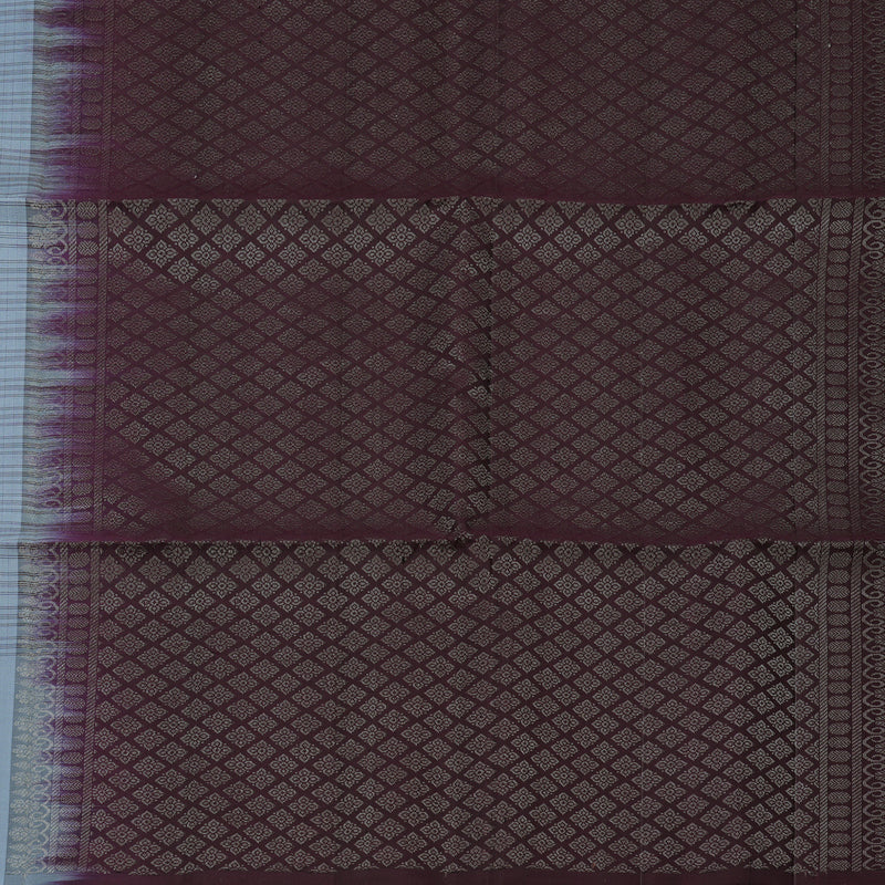 Hayagrivas Handloom Bluish Grey Soft Silk Saree KBE1223I11-2