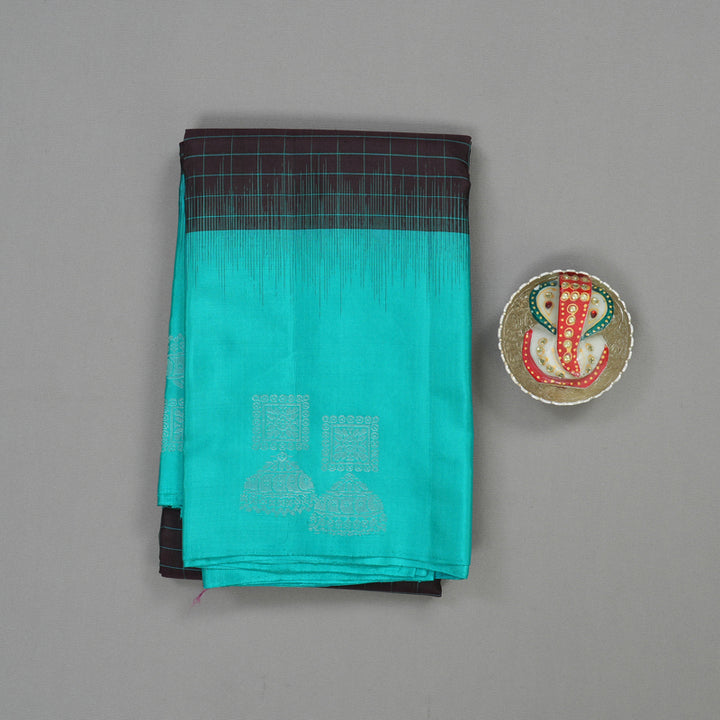 Hayagrivas Handloom Nagapazham Soft Silk Saree with Sea Blue Border KBE1223I15-1