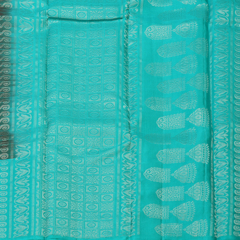 Hayagrivas Handloom Nagapazham Soft Silk Saree with Sea Blue Border KBE1223I15-1