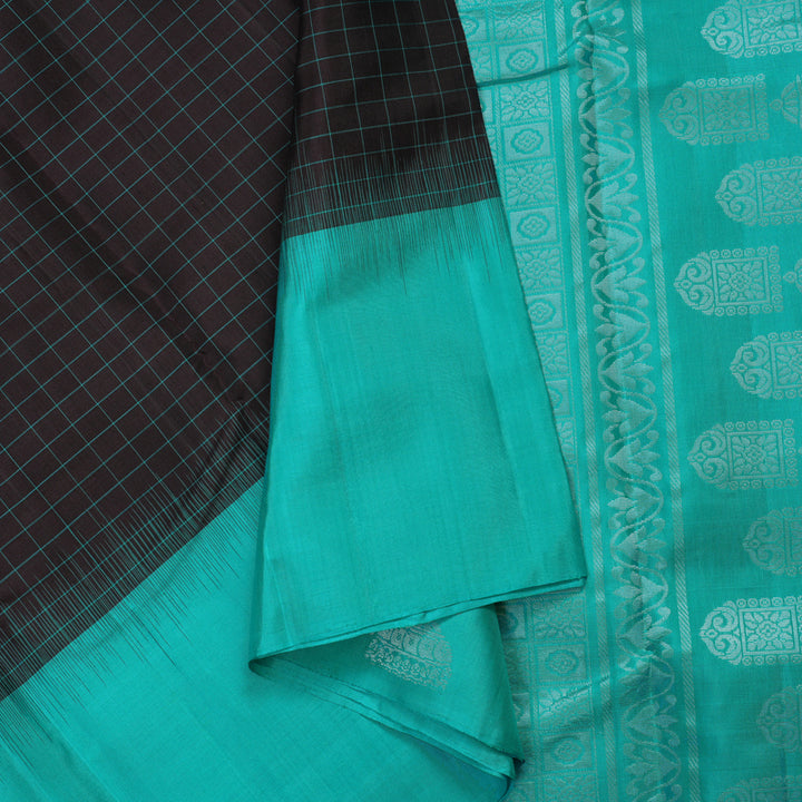 Hayagrivas Handloom Nagapazham Soft Silk Saree with Sea Blue Border KBE1223I15-1
