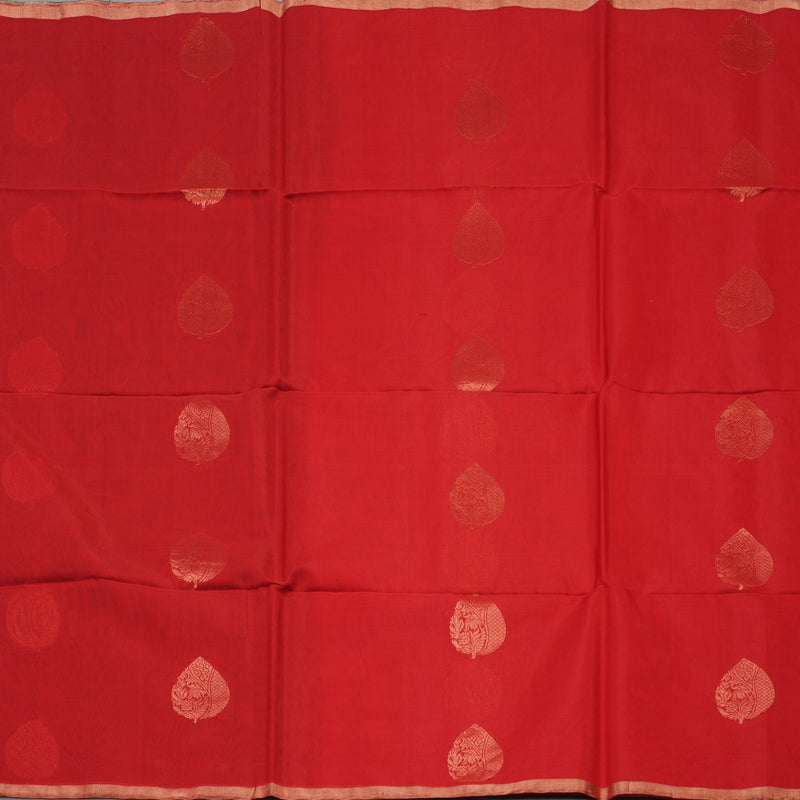 Hayagrivas Red Pure Silk Cotton Saree KBE1224I5-1