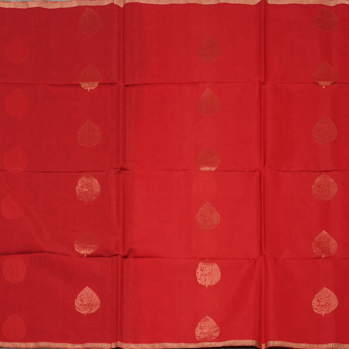 Hayagrivas Red Pure Silk Cotton Saree KBE1224I5-1