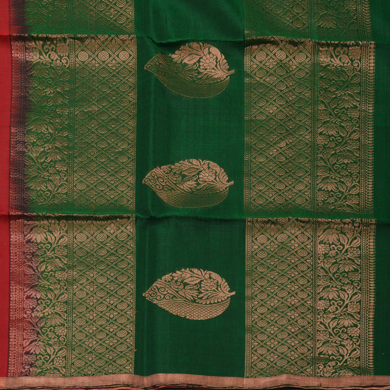 Hayagrivas Red Pure Silk Cotton Saree KBE1224I5-1