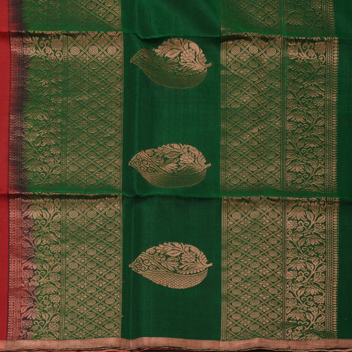 Hayagrivas Red Pure Silk Cotton Saree KBE1224I5-1