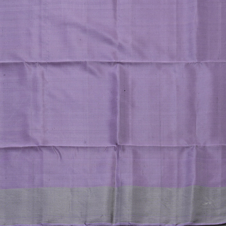 Hayagrivas Handloom Black Pure Ikkat Soft Silk Saree with Lilac Border KBE1225I1-1