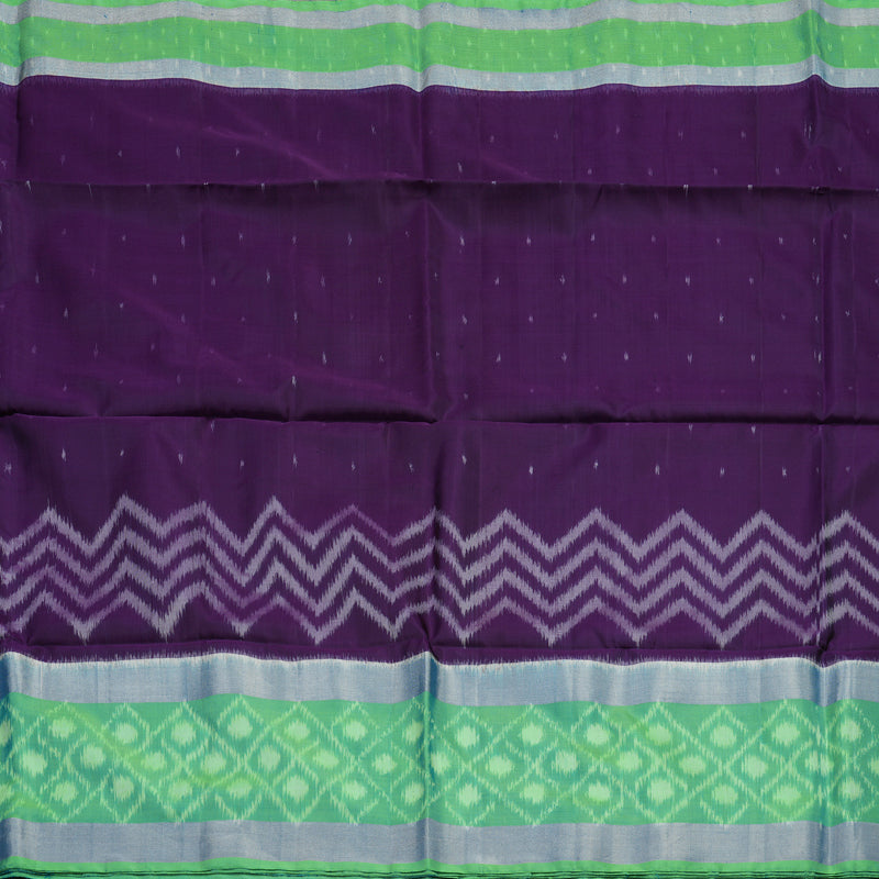 Hayagrivas Violet Pure Ikkat Soft Silk Saree KBE1225I1-5