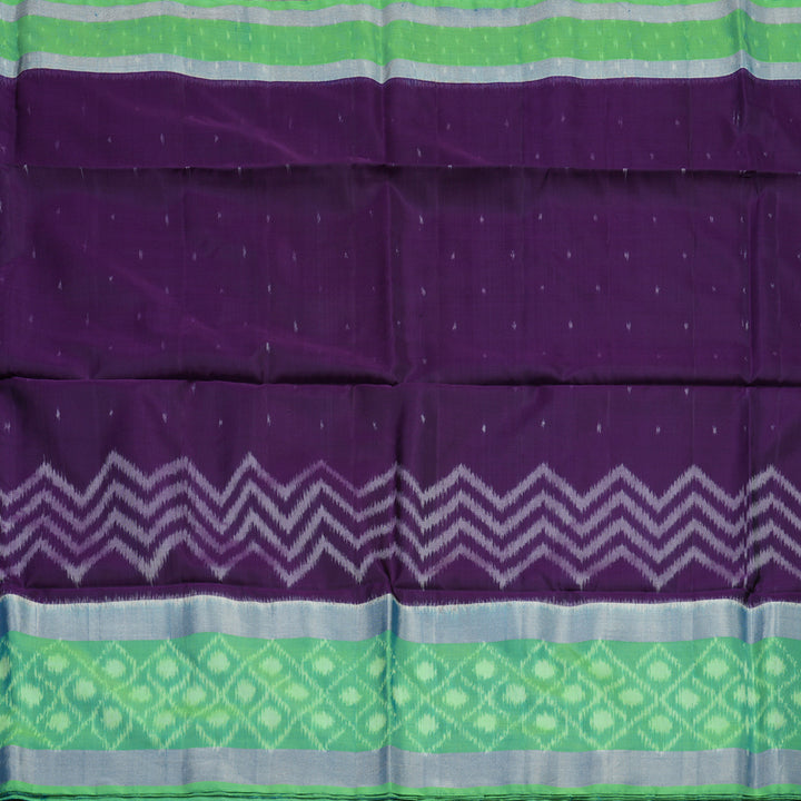 Hayagrivas Violet Pure Ikkat Soft Silk Saree KBE1225I1-5