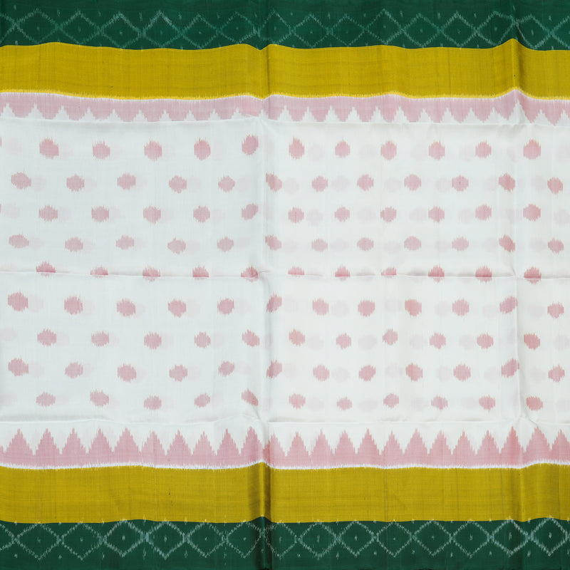 Hayagrivas White Pure Ikkat Soft Silk Saree KBE1225I1-6