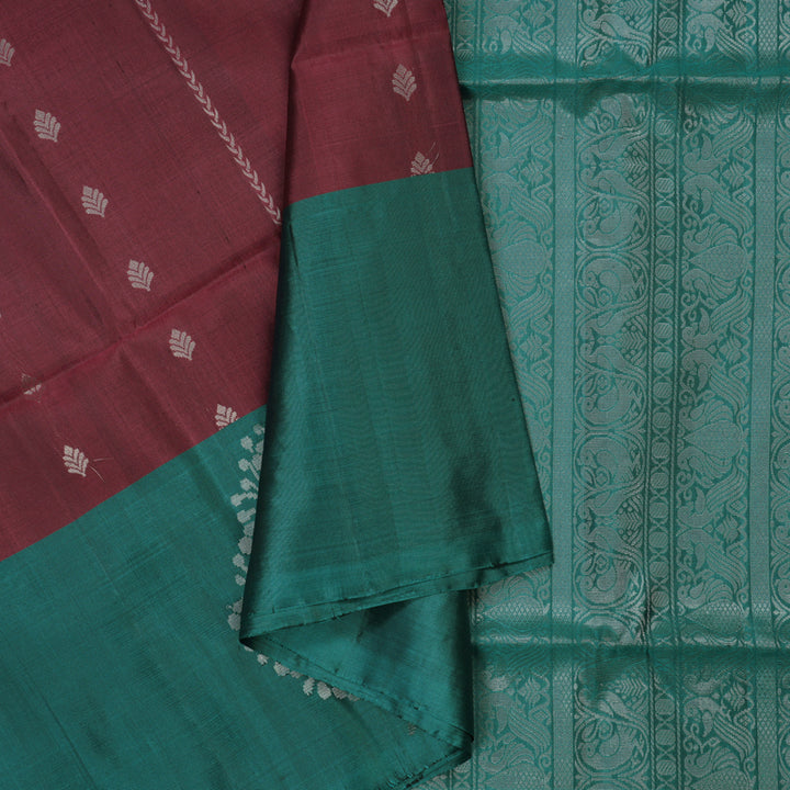 Hayagrivas Copper Rust Pure Soft Silk Saree KBE1225I15-2