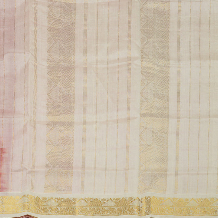 Hayagrivas Handloom Red Pure Silk Cotton Saree with Half White Border KBE1226I5-4