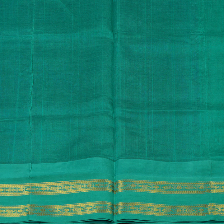 Hayagrivas Handloom Ink Blue Pure Silk Cotton Saree with Sea Green Border KBE1227I12-1