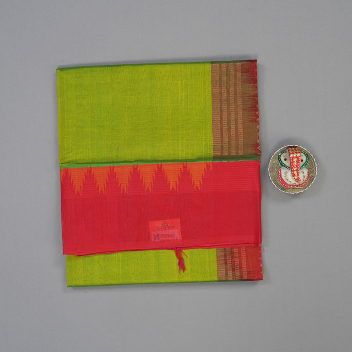 Hayagrivas Fluorescent Green Pure Silk Cotton Saree KBE1228I1-1