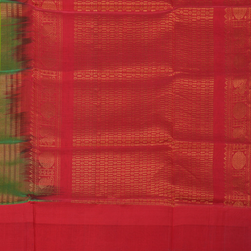 Hayagrivas Fluorescent Green Pure Silk Cotton Saree KBE1228I1-1