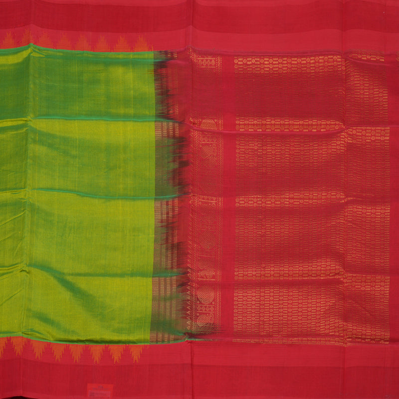 Hayagrivas Fluorescent Green Pure Silk Cotton Saree KBE1228I1-1