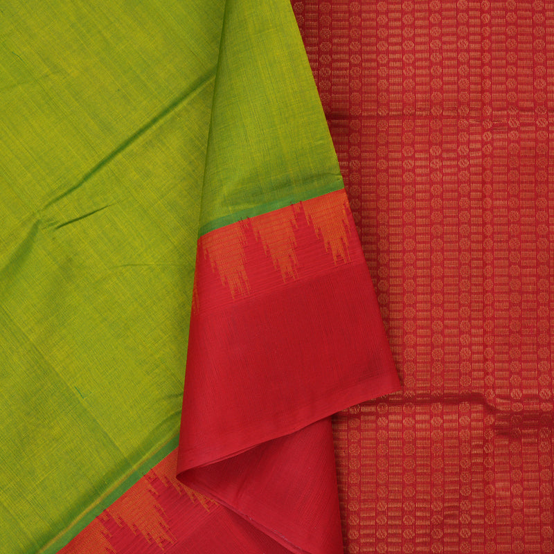 Hayagrivas Fluorescent Green Pure Silk Cotton Saree KBE1228I1-1