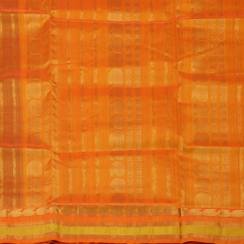 Hayagrivas Pure Silk Cotton Saree in Violet with Orange border KBE1228I6-4