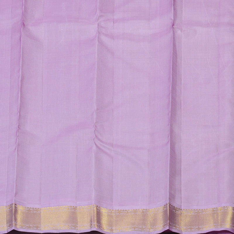 Hayagrivas Handloom Mild Chocolate Brown Kanjivaram Silk Saree with Lavendar border KBE1220I2-7