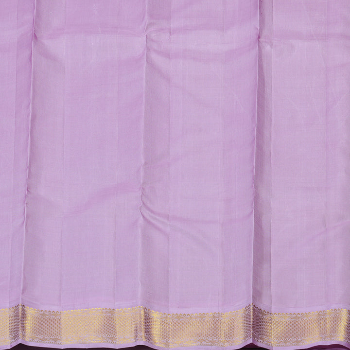 Hayagrivas Handloom Mild Chocolate Brown Kanjivaram Silk Saree with Lavendar border KBE1220I2-7