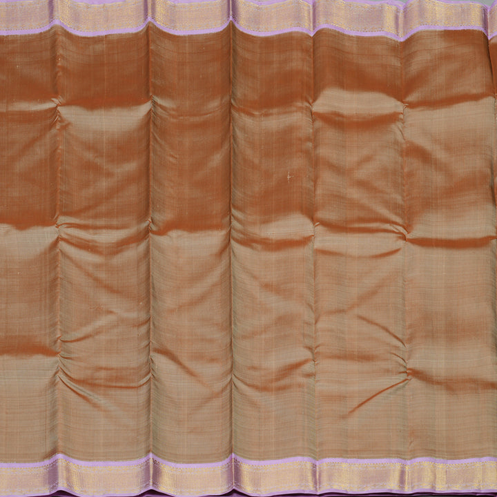 Hayagrivas Handloom Mild Chocolate Brown Kanjivaram Silk Saree with Lavendar border KBE1220I2-7