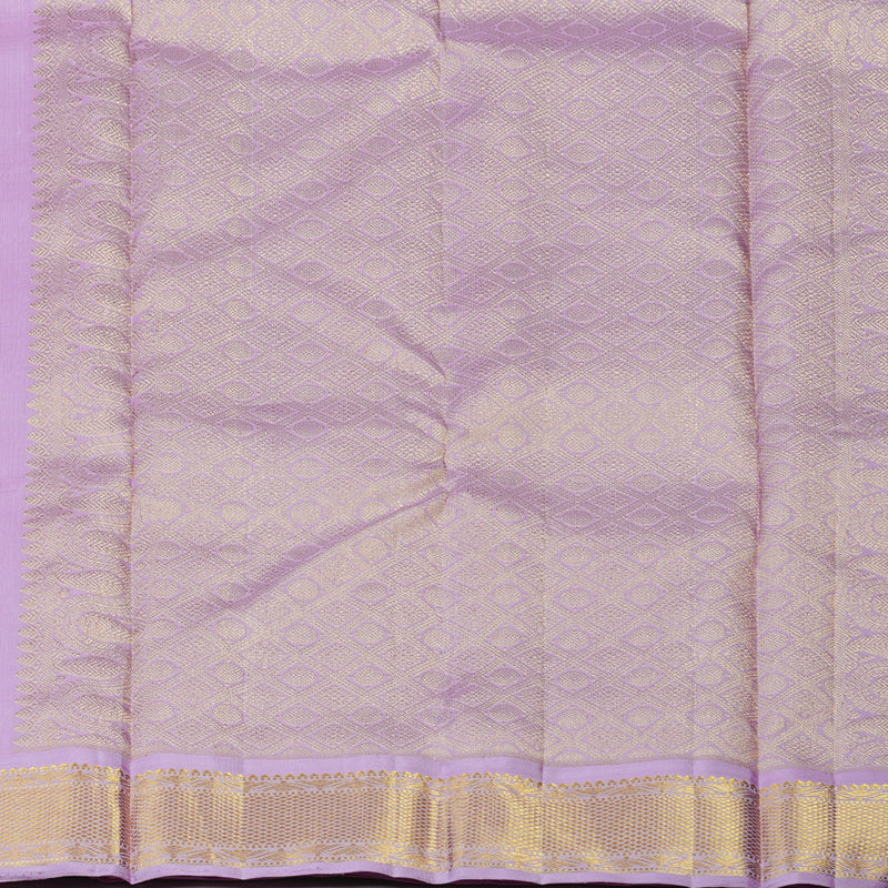 Hayagrivas Handloom Mild Chocolate Brown Kanjivaram Silk Saree with Lavendar border KBE1220I2-7