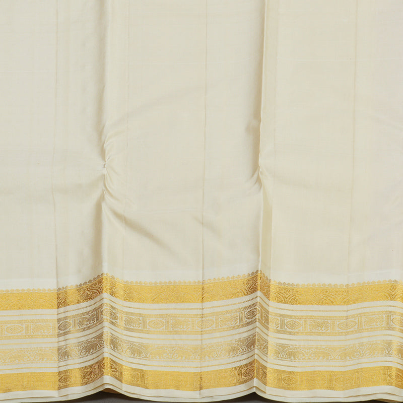 Hayagrivas Handloom Red Kanjivaram Silk Saree with Half White Border KBE1232I2-3