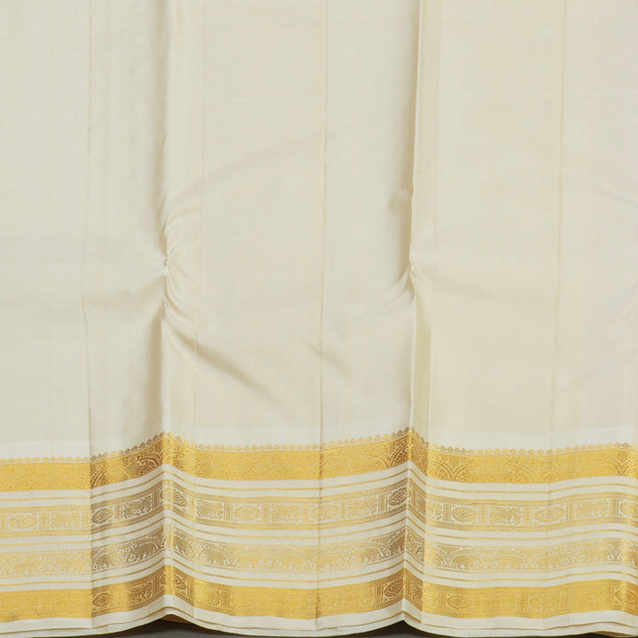 Hayagrivas Handloom Red Kanjivaram Silk Saree with Half White Border KBE1232I2-3