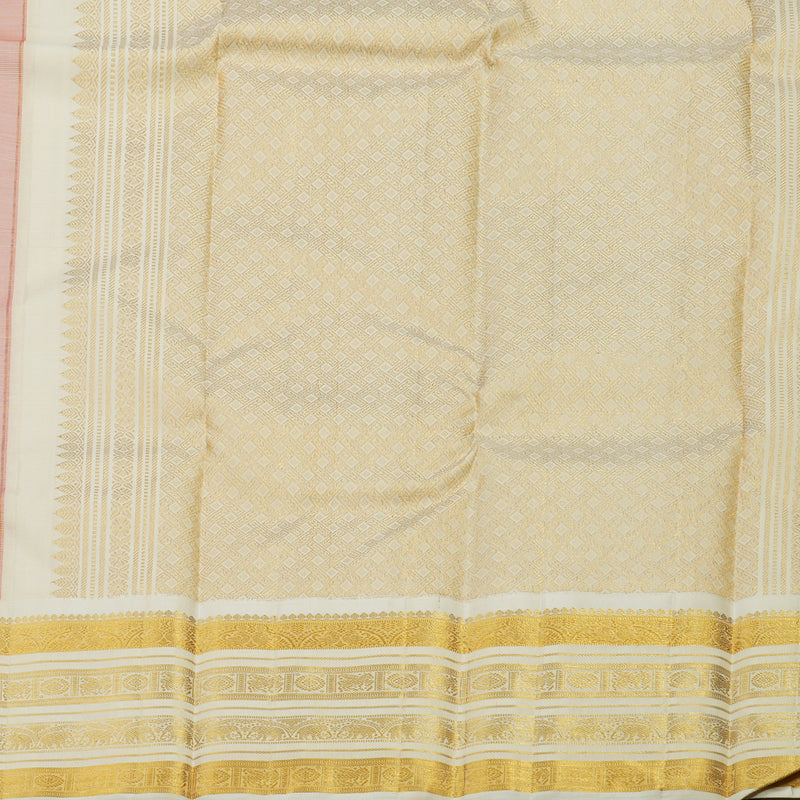 Hayagrivas Handloom Red Kanjivaram Silk Saree with Half White Border KBE1232I2-3