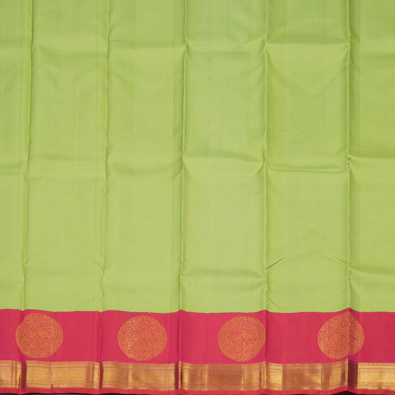 Hayagrivas Handloom Pista Green Kanjivaram Pattu Pavadai with Pink Border KBE1234I1-1