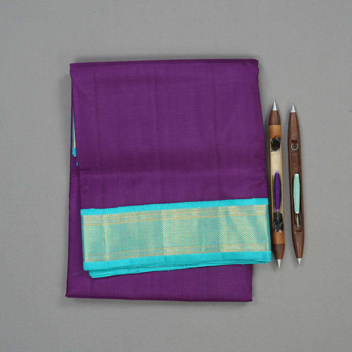 Hayagrivas Handloom Violet Kanjivaram Ten Yards Silk Saree KBE1234I11-1