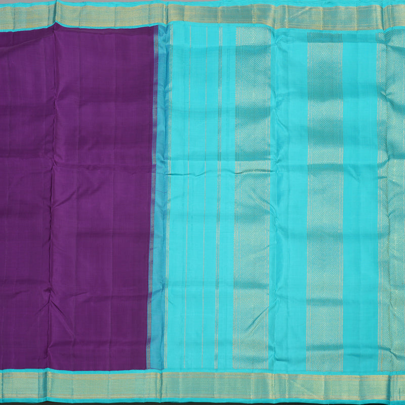 Hayagrivas Handloom Violet Kanjivaram Ten Yards Silk Saree KBE1234I11-1