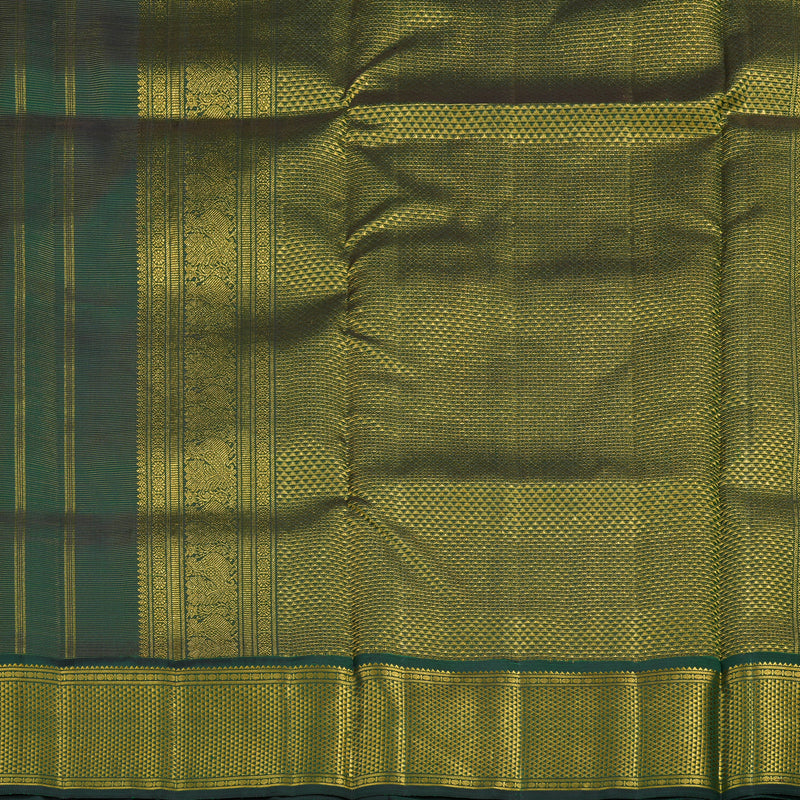 Hayagrivas Handloom Bottle Green Kanjivaram Ten Yards Silk Saree KBE1234I14-1