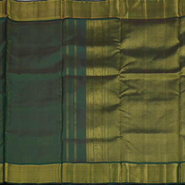 Hayagrivas Handloom Bottle Green Kanjivaram Ten Yards Silk Saree KBE1234I14-1