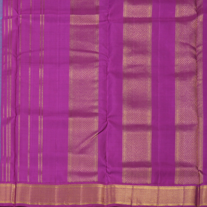 Hayagrivas Handloom Sky Blue Kanjivaram Ten Yards Silk Saree with Purple Border KBE1234I15-1