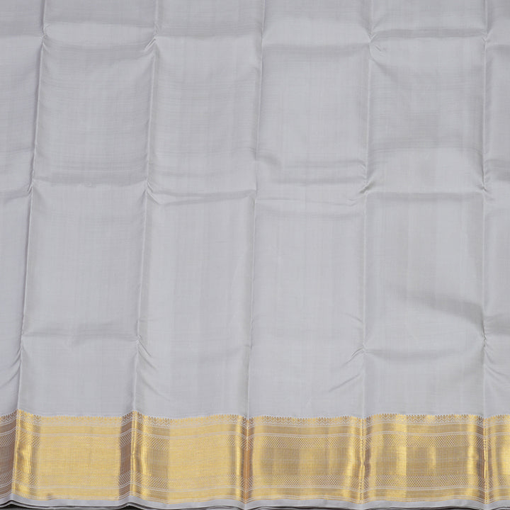 Hayagrivas Handloom Mehandi Green Kanjivaram Pattu Pavadai with Lilac Border KBE1234I3-1