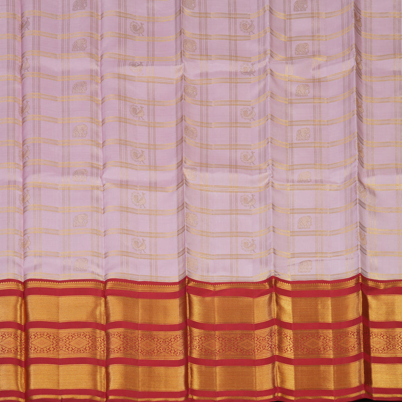 Hayagrivas Handloom Baby Pink Kanjivaram Pattu Pavadai with Red border KBE1234I5-2