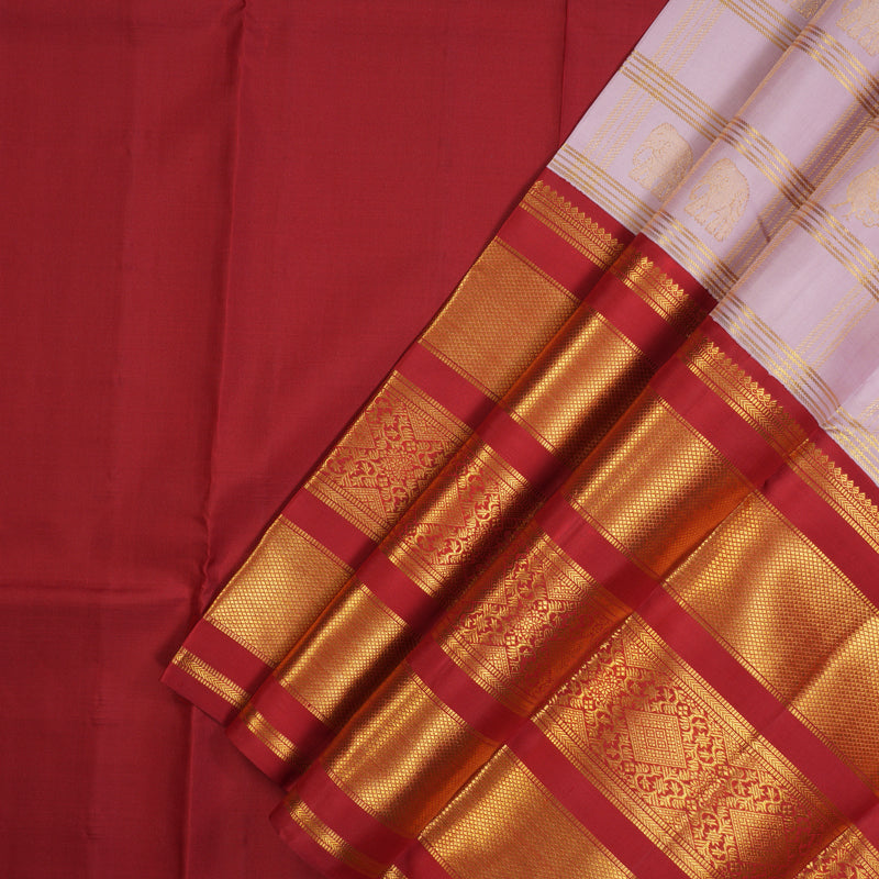 Hayagrivas Handloom Baby Pink Kanjivaram Pattu Pavadai with Red border KBE1234I5-2
