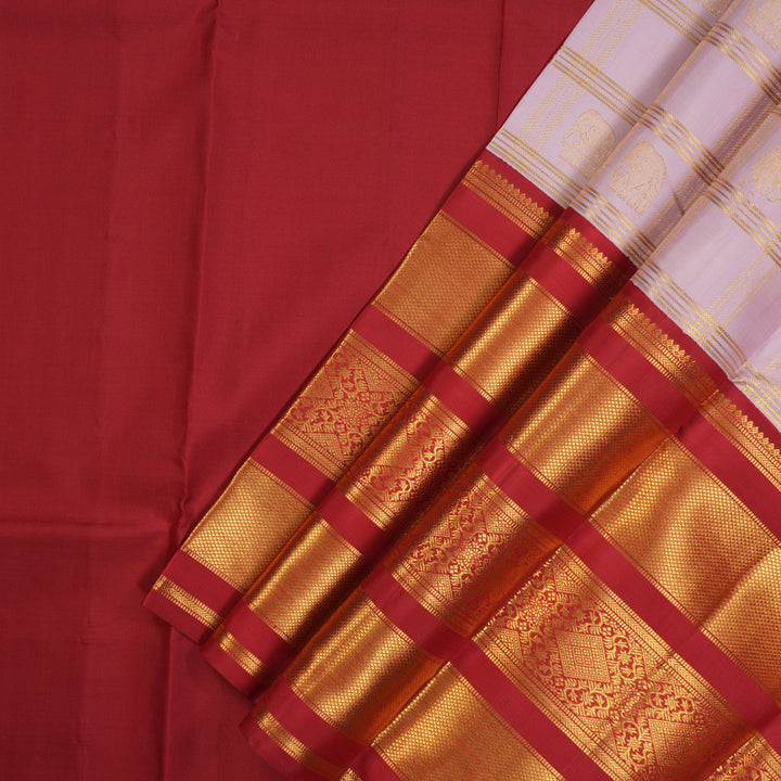 Hayagrivas Handloom Baby Pink Kanjivaram Pattu Pavadai with Red border KBE1234I5-2
