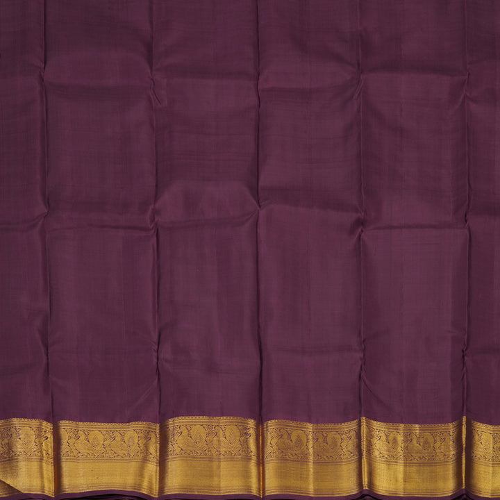 Hayagrivas Handloom Lotus Pink Kanjivaram Pattu Pavadai with Wine border KBE1234I6-1