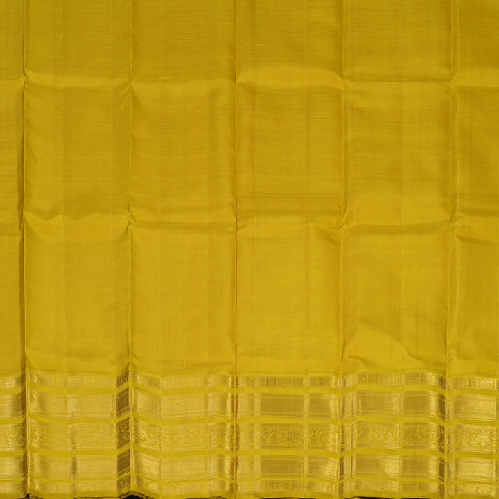 Hayagrivas Handloom Magenta Kanjivaram Pattu Pavadai with Sampanga Yellow border KBE1234I7-1