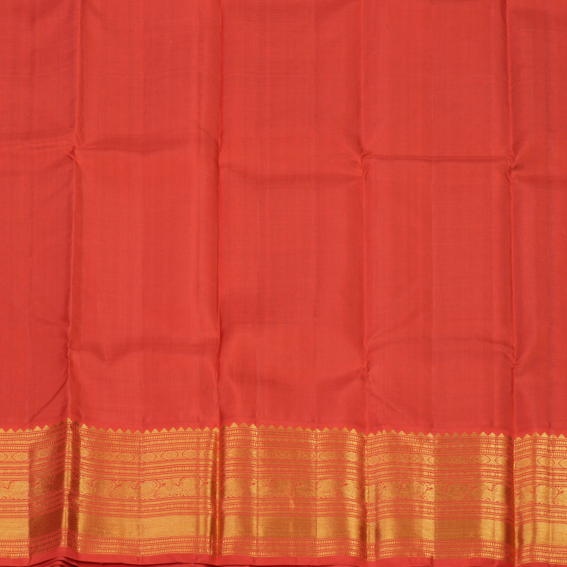 Hayagrivas Handloom Bottle Green Kanjivaram Pattu Pavadai with Orangish Red Border KBE1234I8-2