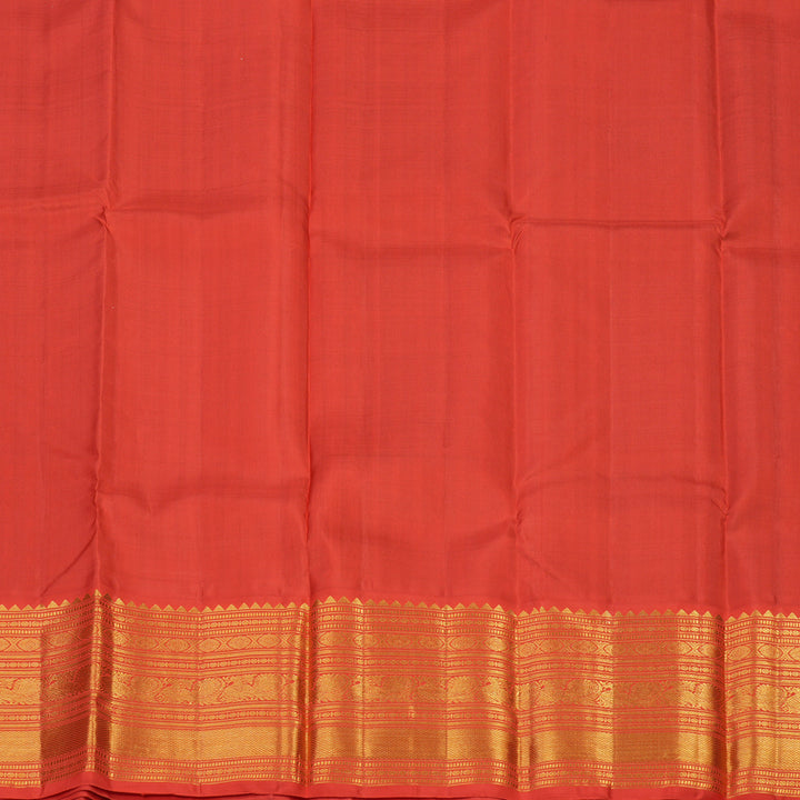 Hayagrivas Handloom Bottle Green Kanjivaram Pattu Pavadai with Orangish Red Border KBE1234I8-2