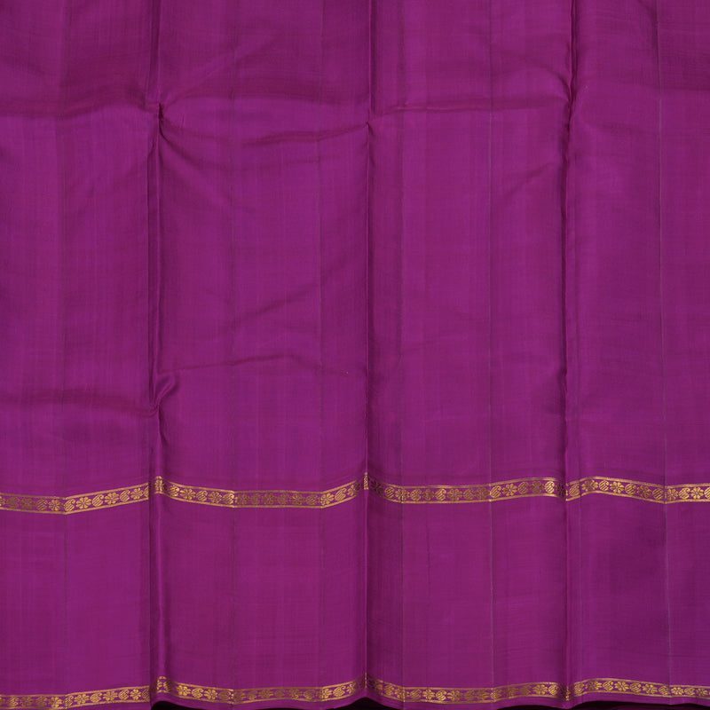 Hayagrivas Handloom Blue & Green Checks Kanjivaram Silk Saree with Purple Border KBE1235I12-1