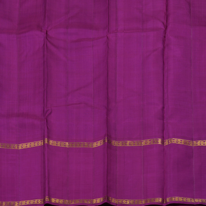 Hayagrivas Handloom Blue & Green Checks Kanjivaram Silk Saree with Purple Border KBE1235I12-1