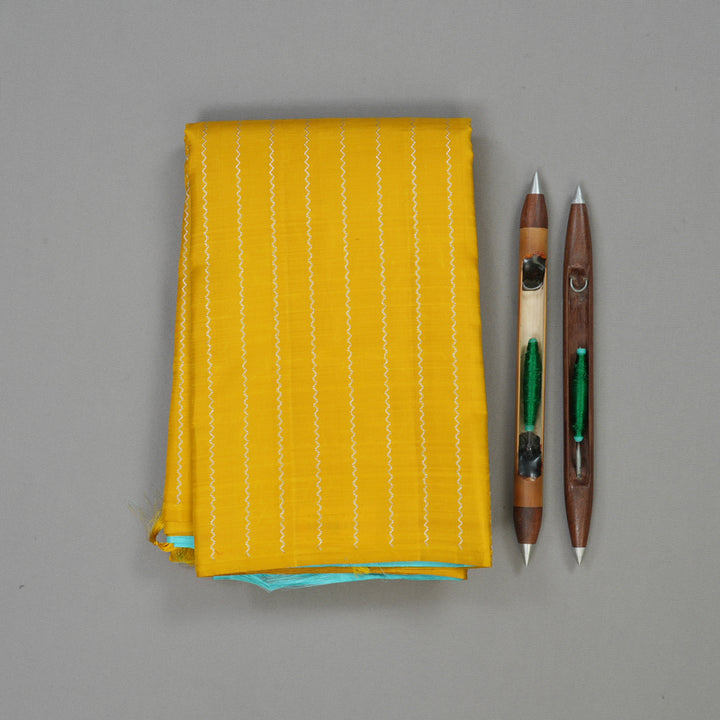 Hayagrivas Handloom Sampanga Yellow Kanjivaram Silk Saree KBE1235I14-1