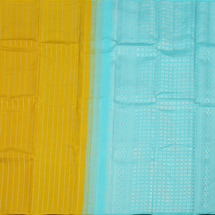 Hayagrivas Handloom Sampanga Yellow Kanjivaram Silk Saree KBE1235I14-1