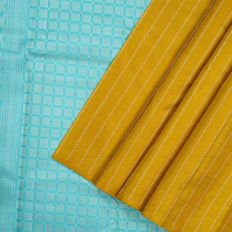 Hayagrivas Handloom Sampanga Yellow Kanjivaram Silk Saree KBE1235I14-1