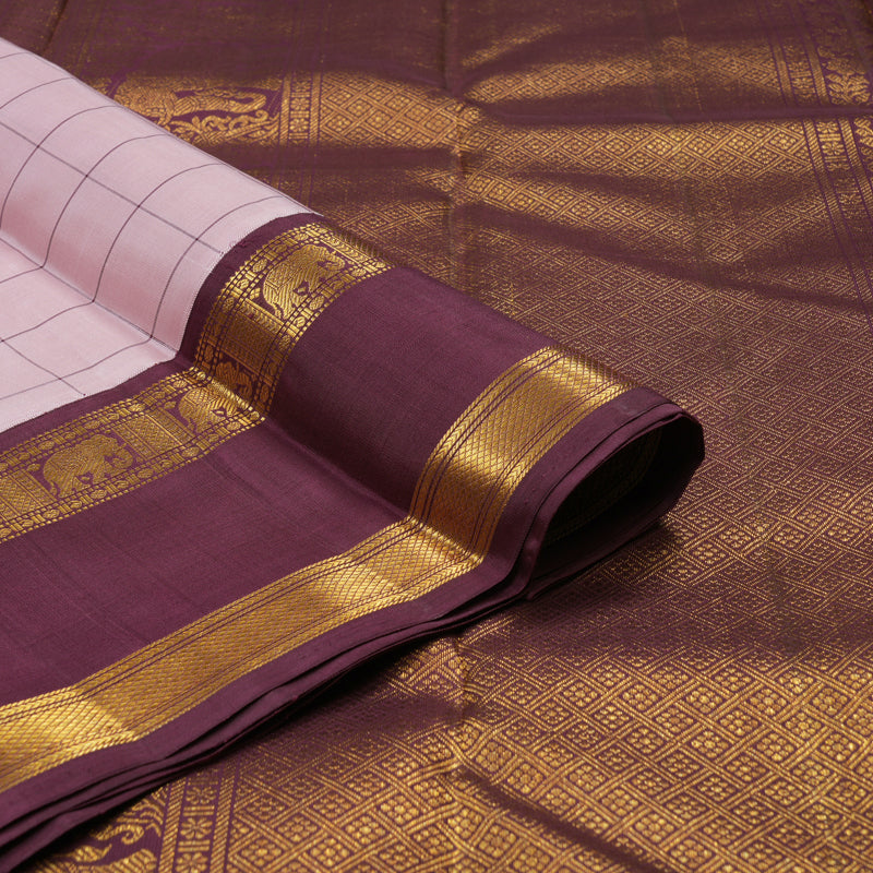 Hayagrivas Handloom Rose Pink Kanjivaram Silk Saree with Wine Maroon Border KBE1235I16-1