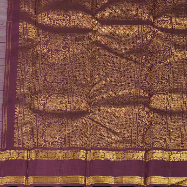 Hayagrivas Handloom Rose Pink Kanjivaram Silk Saree with Wine Maroon Border KBE1235I16-1