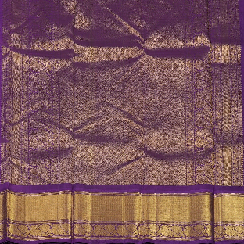 Hayagrivas Handloom Pastel Checks Kanjivaram Silk Saree with Purple Border KBE1235I18-1