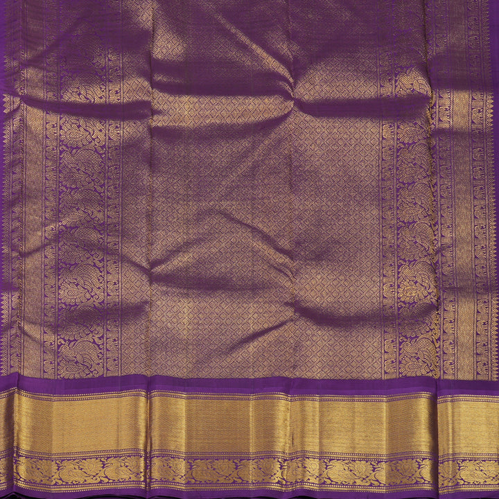 Hayagrivas Handloom Pastel Checks Kanjivaram Silk Saree with Purple Border KBE1235I18-1